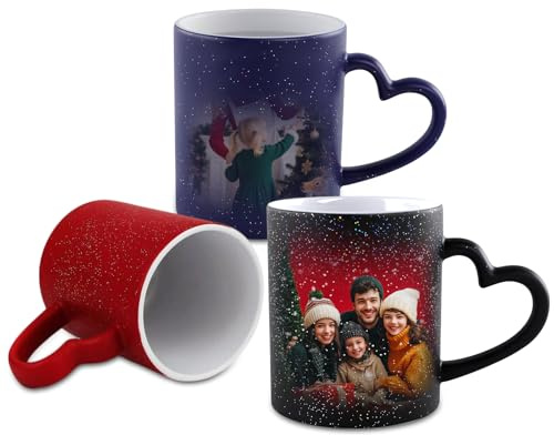 XSTZR Tasse personnalisable, Mug Personnalisé Changeant de Couleur avec Photo et Nom – Tasse Magique Sensible à la Chaleur, Tasse en Céramique Personnalisable, Idée Cadeau Idéale pour Adultes