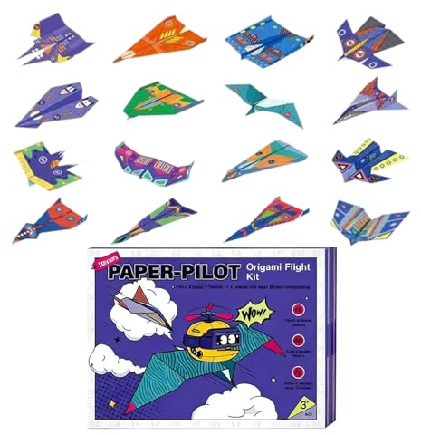 Paper Airplane Kit - Creative 16 Models Folding Sheets | Sheet Airplane Crafts Papers for Travel Home Holiday School Family Classroom Learning Indoor Birthday Aged 6-12 and Others