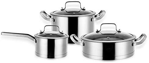 Set pentole e Padelle Pentolame in acciaio inox set di pentole collezione perfetta stoviglie in utensili da cucina for la salsa Soup per Uso Cucina