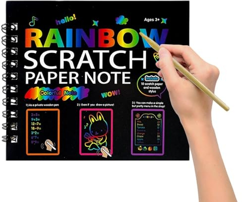 Generisch Taccuino da grattare per colorare, immagini da grattare, libri in carta artistica, asilo, bambini, in viaggio, casa, compleanni e vacanze