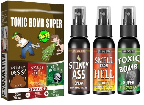 Spray Apestoso De Broma 3 Piezas Bromista portátil Extra Fuerte Gracioso | s líquidos agrios bromistas para Niños Chicos Escuela Halloween April Fools Susto Truco