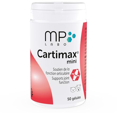 MP Labo Cartimax - Unterstützung der Gelenkfunktion für Hunde und Katzen - Glucosamin, Teufelskralle, Mädesüß, Bambus und Spurenelemente (mini 50 Kapseln)