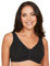 Eden House Ladies Magic Front Fastening Bra Cotton Black 20