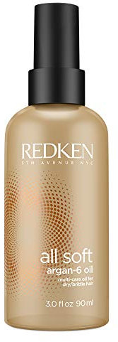 Redken All Soft Argan-6 Oil, Haaröl für trockenes Haar, Haarpflege mit Argan-Öl, Leave-In Pflege für Glanz & Geschmeidigkeit, Multi-Care Oil, Öl für gepflegte Längen & Spitzen, 90 ml