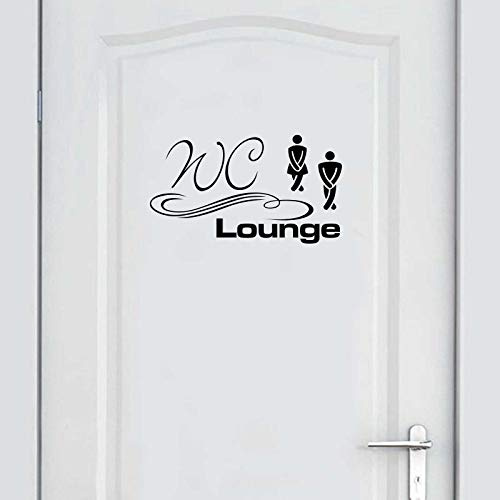 INDIGOS UG - Wandtattoo Wohnzimmer - Wandaufkleber WC Lounge Türaufkleber 30cm x 17cm schwarz - Aufkleber Kinderzimmer Schlafzimmer Küche Badezimmer Büro Dekoration