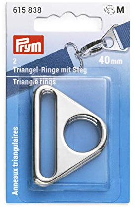 Prym 615838 Triangel-Ringe mit Steg 40 mm silberfarbig