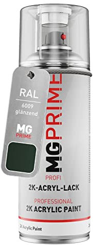 MG PRIME RAL 6009 Tannengrün/Fir green glänzend 2K Acryl Spraydose Sprühdose 400 ml schnelltrocknend