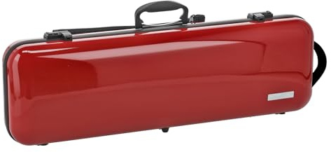 GEWA Violinkoffer AIR 2.1 - Made in Germany - rot hochglanz - Thermoplast-Schale - Leicht und bruchsicher - Zahlenschloss - Zubehörtasche/Notentasche - Rucksackriemen - mit Seitengriff