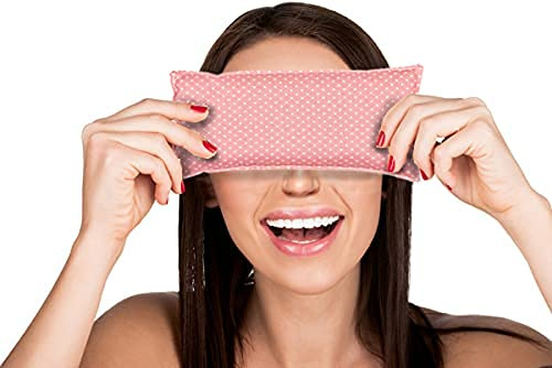 schwerinernaturheil Raps Lavender Eye Pillow Pink Polka Dot and Striped