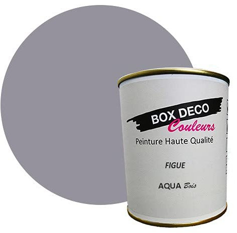 BOX DECO COULEURS Holzfarbe für Innen und Außen auf Acrylbasis, Samt-Satinoptik, Aqua Holz, 750 ml, Feige Violett