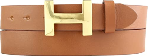 BELTINGER Damen-Gürtel HANNA aus Vollrindleder 3 cm | Schmaler Ledergürtel für Damen 30mm | Gold glänzend