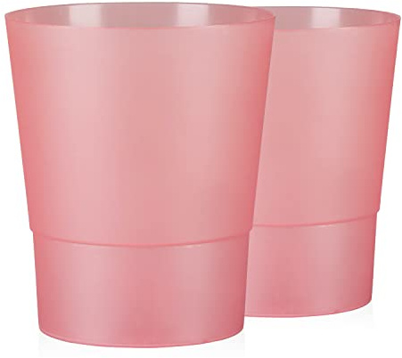 Tymar Orchideentopf Übertopf, 2er-Pack, transparent, Blumentopf, Blumenkübel für Orchidee, Pflanzentopf aus Kunststoff, Moderne, schlanke, Runde Form, OSSTO001 (Rot, ø 12 cm)