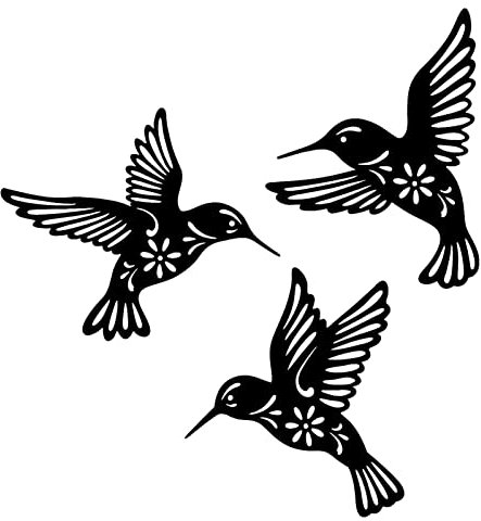 Otherway Sculpture Murale en Métal, 3 Pièces Décoration Murale en Fer Forgé, Art Mural en Métal Vie avec Oiseaux Déco Noir, Décoration d'art Mural, Écoration D'intérieur & Jardin