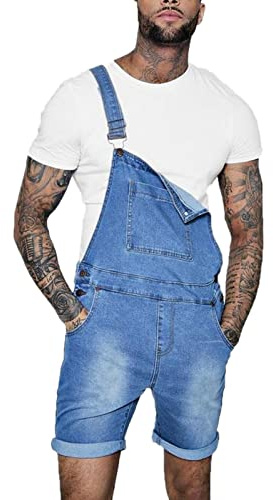 EACH WOMEN Hommes Shorts Casual Jeans Salopettes Hommes D'été Jeans Court Barboteuse Salopette Combinaison Au-Dessus du Genou Longueur