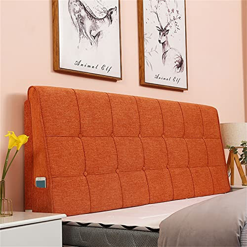 Generic Kopfteilkissen Aus Einfarbigem Leinenstoff, Lendenkissen, Gepolstertes Wandkissen, Keil Rückenlehnenkissen Für Zuhause, Schlafzimmer, Bank, Weiches Kissen,C,No headboard 74.8/190cm