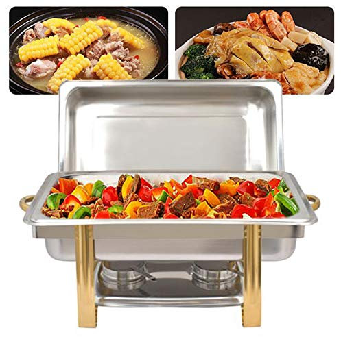 RibasuBB Chafing Dish - Calentador de alimentos (9 L, acero inoxidable, 56 x 35 x 10 cm, para catering, buffet y fiesta