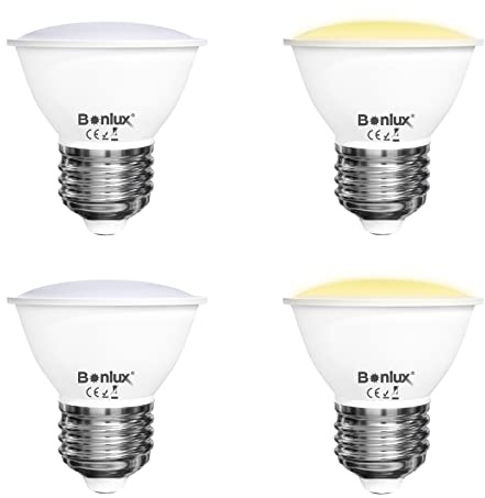 Bonlux 5W E27 LED-Glühbirne mit Dämmerungssensor für den Außenbereich, entspricht 50W Glühlampe, Warmweiß 3000K Auto On/Off Lampe für Flur, Terrasse, Innenhof (4-teilig, nicht dimmbar)