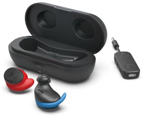 Avantree Sky Ace - Cuffie da Viaggio con Adattatore Set Aereo, Bluetooth 5.3 Qualcomm aptX-Adaptive, Bassa Latenza, Lunga Durata - Cuffie e Trasmettitore Versatili per Viaggio o Uso Giornaliero