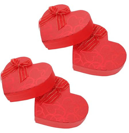 Mobestech Herzförmige Schachteln 4 Herzförmige Pralinenschachteln Zum Valentinstag Süßigkeitenbehälter Schmuck-aufbewahrungsbox