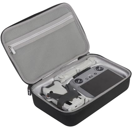 JSVER Mini 4 Pro/Mini 3 Pro Bolsa,Funda para dji Contrôleur y Accesorios Estuche de Almacenamiento Rígido EVA-Negro