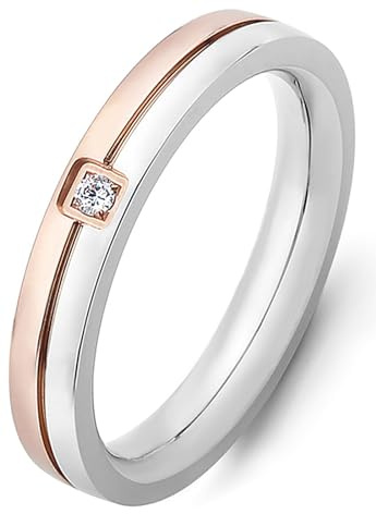 Tidefire Edelstahl Liebe Freundschaft Ring Edelstahl Titanium Stahl Ring Cubic Zirkonia Ring für Herren Damen