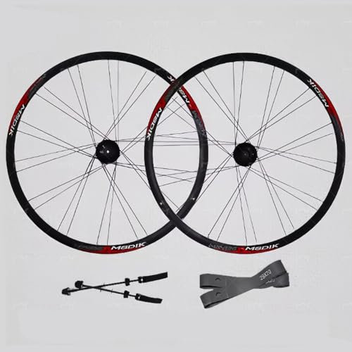 LSRRYD MTB Scheibenbremse 26 Zoll Laufradsatz Schnellspanner Lose Wulstnaben Mountainbike Vorderrad Hinterrad Doppelwandige Aluminium Felgen 28H