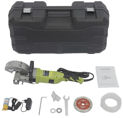 ROGONPDK 4KW Elektrische Schlitzfräse Wandfräse Elektrische Sicher Mauernutfräse Mauernutfräse Schlitzfräse mit 5 Stück 120mm Sägeblatt Nutfräser Steintrennsäge Mauerschlitzfräse