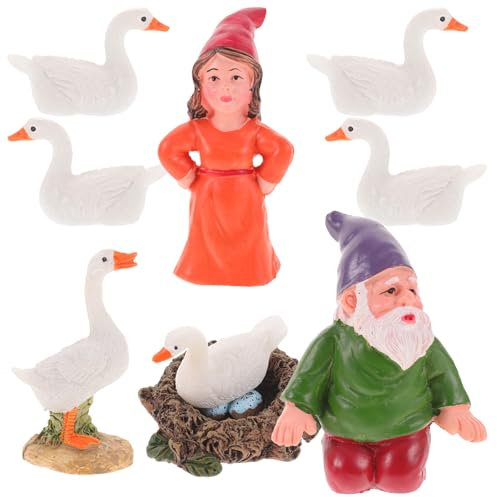 FUNOMOCYA 1satz Garten Deko Aus Harz Mit Zwerge Und Enten Lustige GNOME Skulpturen Für Outdoor Für Garten Patio Rasen Und Wetterfest Kompakt Und Leicht