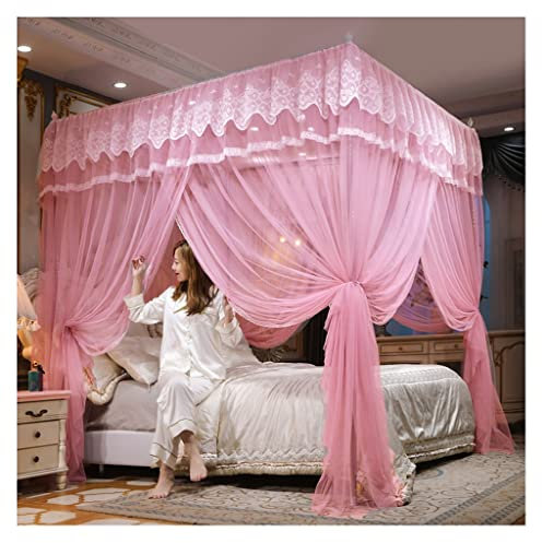 Betthimmel, Luxus-Prinzessin-Luftbett-Zelt, Moskitonetz, Verdunkelungs-Staubdichter Bettvorhang mit Halterung, (Farbe: A2, Größe: 180 x 220 x 200 cm)