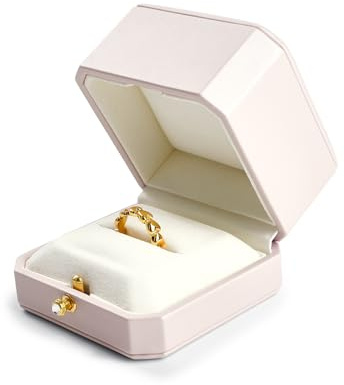 Oirlv Rosa PU Leder Ring Box Ring Schatulle | für Vorschlag,Verlobung, Hochzeiten und Jahrestag