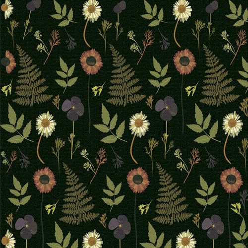 ANLIKY-Pro Papier peint autocollant à motif branches vertes et fleurs blanches, 44X300CM film décoratif amovible pour meubles