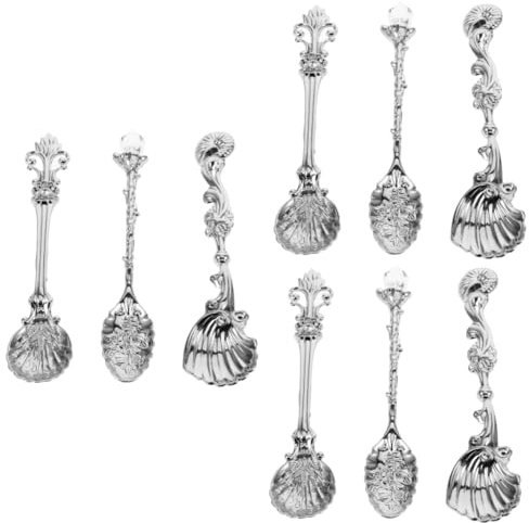 TOPBATHY 3 Sätze Vintage-geschirr Antiker Teelöffel Vintage Zuckerlöffel Schalenlöffel Esslöffel Europäischer Kaffeelöffel Minilöffel Für Desserts Tragbarer Teelöffel Honiglöffel