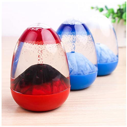 SYLDMKJ Hourglass Sand Timer Volcano Egg Shape Burst Liquid Hourglass Timer with Base Crystal Hourglass Sand Timer Gadget Toy Desk Decoration Ornaments Hourglass Timer
