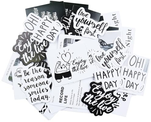 45Pcs Motivational Stickers, Emotions Scrapbooking Stickers, Vinyl Happy Sticker for Photo Album, Memory Album, Scrapbook, Journal, Notebooks, Laptop