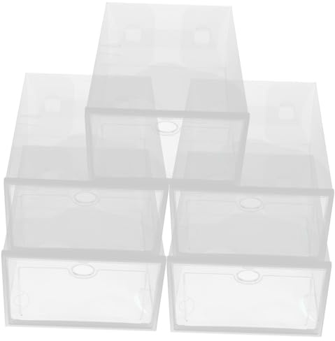 BUGUUYO 5piezas Almacenamiento Cajas De Zapatos Transparentes Apilables Organizadoras para Guardar Zapatillas Zapatero Unidades