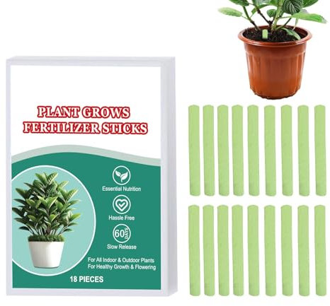 18pcs Indoor Plant Food - Fertilizer Spikes | Plant Fertilizer Stick | Fruit Tree Food | Plants Growth Fertilizers Nutrition | Slow Release Plants Spikes for Gardening and Houseplants