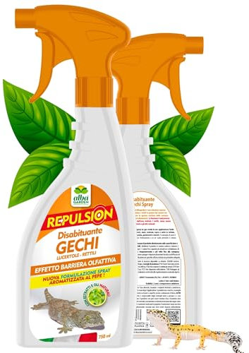 Albagarden - Disabituante Repellente Gechi E Lucertole - Barriera Naturale per Allontanare Rettili - Effetto Recinzioni Scaccia Animali - Senza Veleno - Spray X 750 ml