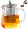 Théière en verre transparent, théière carrée de 550 ml avec infuseur, infuseur de thé résistant à la chaleur avec couvercle et poignée, facile pour la feuille en vrac, safewith