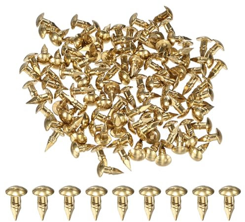 M METERXITY 100 Pezzi Piccoli Chiodini 2.8mm x 10mm Precisione In Ottone Mini Chiodi Ferramenta Testa Tonda Per Legno/DIY Artigianato Decorativo/Accessori Casa/Appendere Quadri