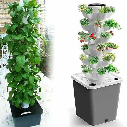 Hydroponics Growing System Hydroponic Growing System, 15/20/25/30 Pods Hydroponics Tower, Aeroponics Grow Kit, Aquaponics Planting System, Fruits and Vegetable 30Holes