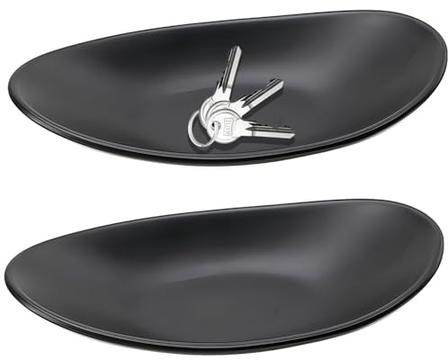 2 cuencos decorativos para llaves decorativas, bandeja para joyas, bandeja para llaves, cuencos decorativos para pasillo, monedas, llaves de coche, joyas en la entrada, diseño elegante y sencillo