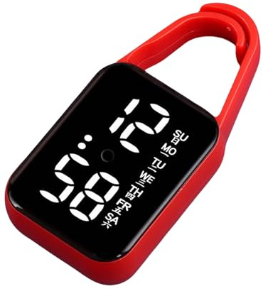 ULIJTH Orologio elettronico a LED da appendere, con luce notturna, impermeabile, touch digitale, per donne, uomini, regalo, portachiavi, orologi da tasca