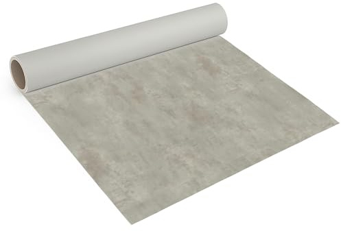 Internethandel Pfordt CV Bodenbelag Beton Optik, 500x200 cm, pflegeleichter PVC Vinylboden, Meterware für Küche und Wohnzimmer