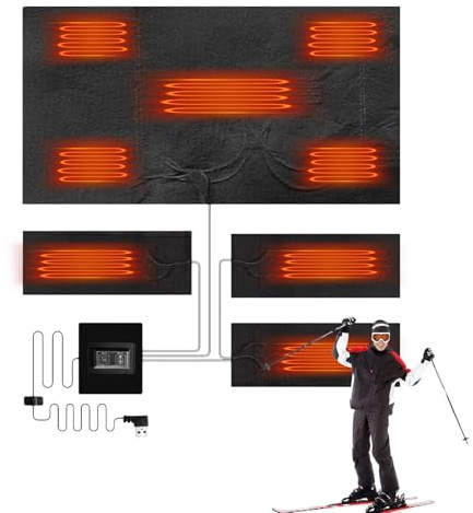 USB-Heizkissen für Mantel | Wäsche-Heizkissen-Set | Temperaturverstellbares USB-Kleiderheizkissen-Set für nächtliche Winteraktivitäten im Freien