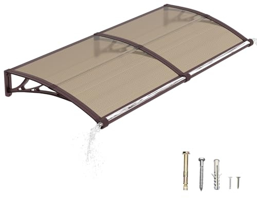DAWNINGHOMM Vordach für Haustür, 80 x 200 cm Überdachung Haustür mit separater Entwässerung, Transparentes Pult Vordach für UV-, Regen- und Schneeschutz – Ideal für Eingang, Fenster Terrasse