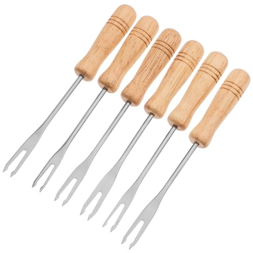 TOYANDONA Fourchettes à Fondue en Bois pour Mélanger Tremper au Chocolat Fruits et Fromage – Fourchette à Mélanger Compacte et Légère pour Apéritifs Barbecue et Voyage
