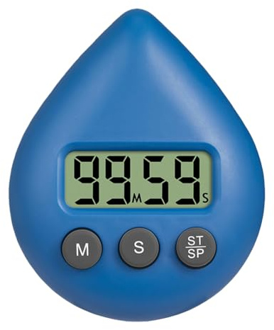 Digital Shower Timer Waterproof,Magnetic Kitchen Timer for Cooking,Bathroom Clock with Countdown Alarm,Toothbrush Timers,Waterproof Mini Timers for Shower,Kitchen,Study,Classroom-Blue