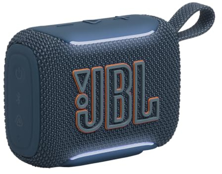 JBL GO 5 ultraportabel Bluetooth-högtalare med stort JBL Pro-ljud och Punchy Bass, AirTouch-parning, vattentät design och 10-timmars speltid, blå