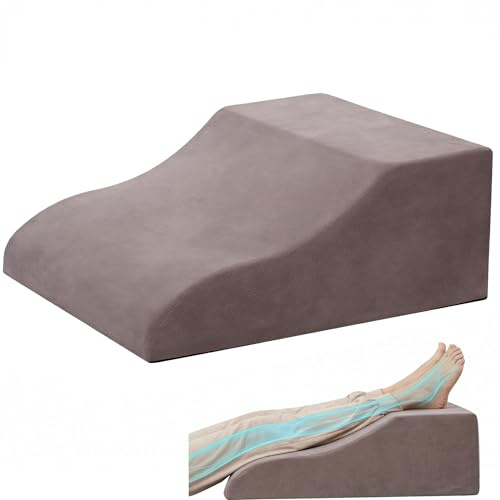 WYJHNLBEDC Almohada para piernas, almohada ergonómica para las venas después de la cirugía, almohada ortopédica en cuña, cojín elevador de piernas con espuma viscoelástica, funda lavable y