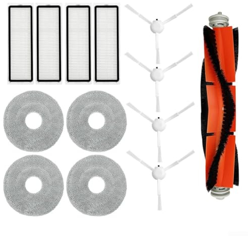 Juego de 13 accesorios para Xiaomi S10+ / S10 para aspiradora robot Plus, con cepillos, filtros y paños de fregona, para una limpieza eficiente del hogar